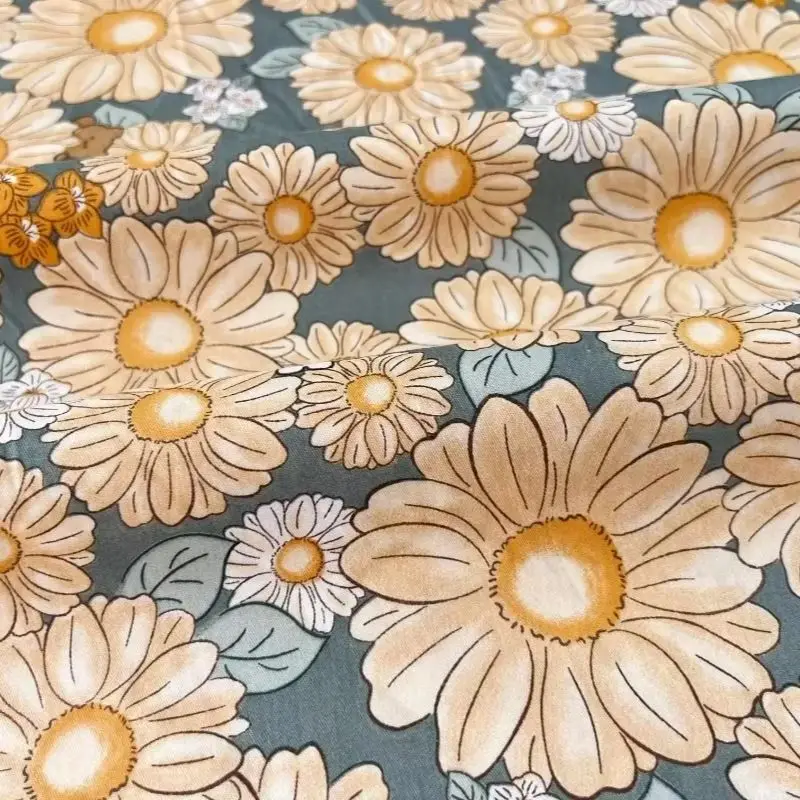 

160x50cm Sunflower Cotton Twill Printed DIY Fabric for Bedding Tablecloth Structured Curtain Handmade Home Decor