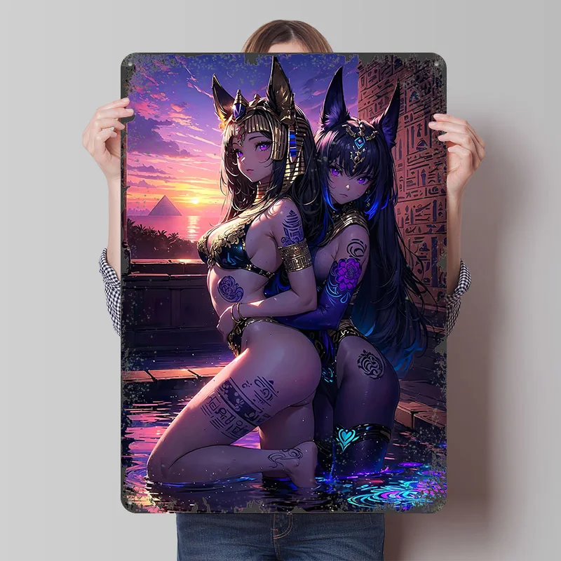 Loving Cleopatra Sisters Tinplate Poster Customized Wall Art Vintage Retro Metal Signs for Gamer Room Decoration At Home Decor