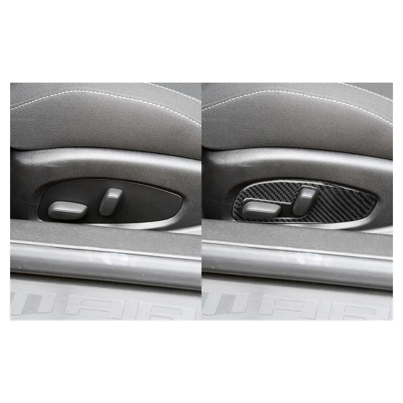 For Chevrolet Camaro Carbon Fiber Seat Adjustment Panel Frame Decorative Stickers Interior Modification Accessories