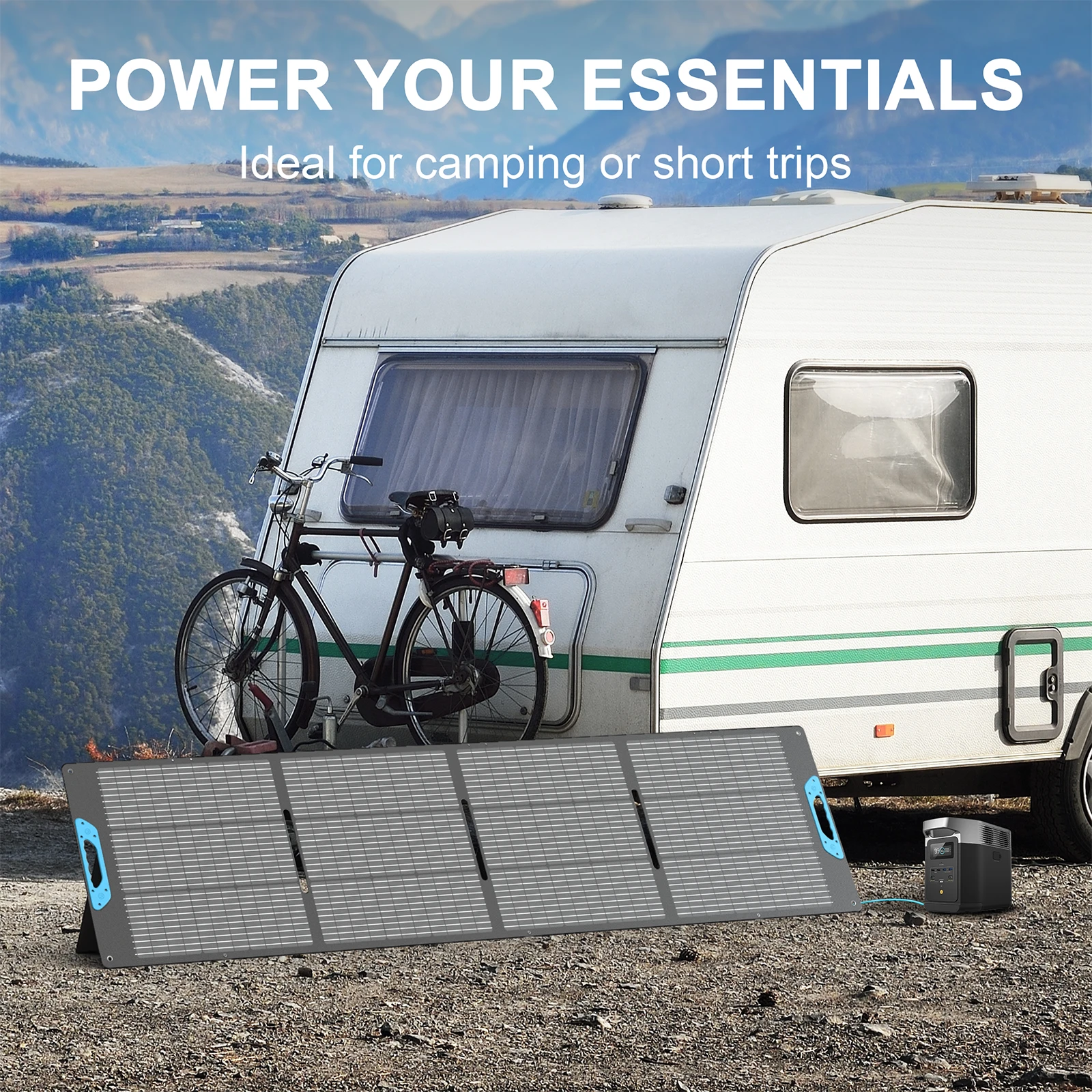 E-POWO لوحة طاقة شمسية محمولة 800 واط 440 واط 400 واط 220 واط 110 واط ETFE شاحن بالطاقة الشمسية قابل للطي لمحطة الطاقة التخييم RV إعصار الهواتف