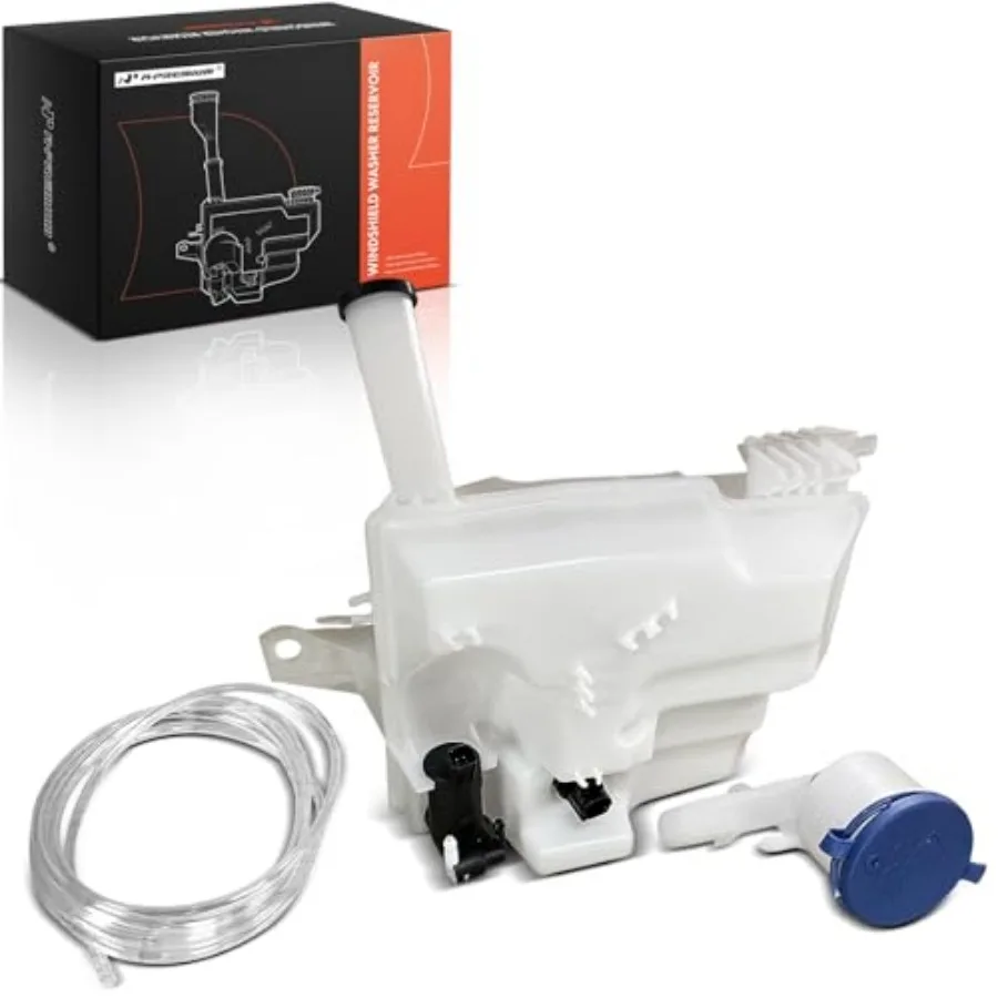 

Windshield Washer Reservoir Tank Assembly Compatible with Ford Focus 2012-2018 - with Cap and Filler Neck and Washer Pump and F