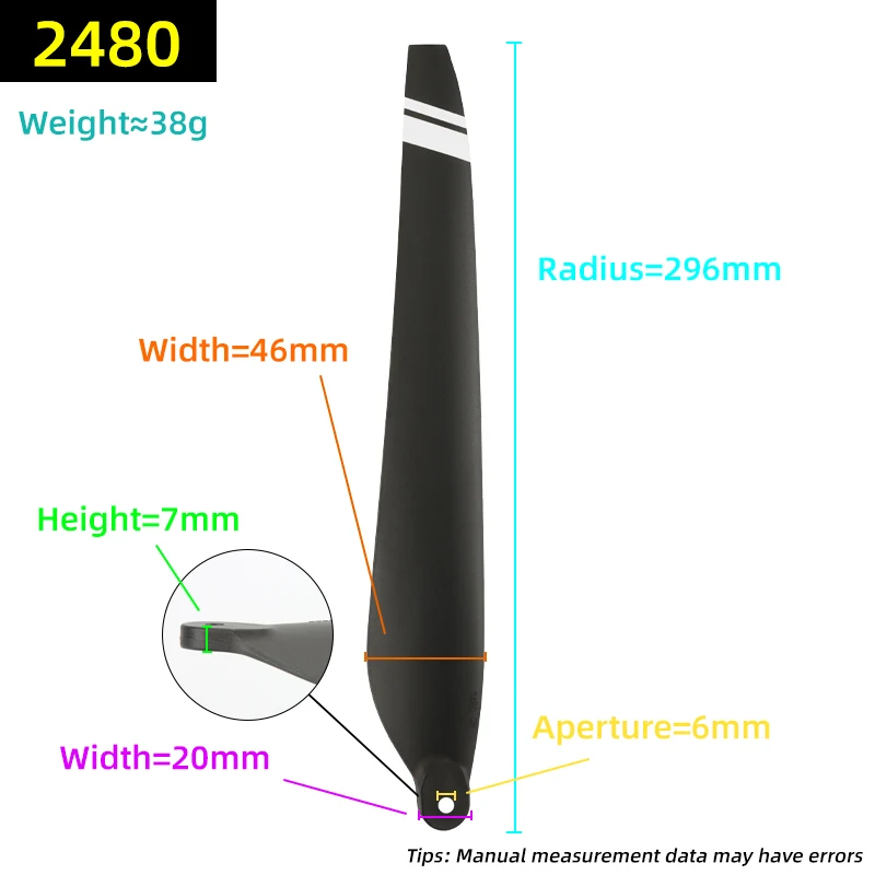 2480 Carbon Nylon Propeller For Hobbywing X6 Plus Motor 24 Inch Folding Drone Propellers Blades Agriculture Drone Accessories - view 2