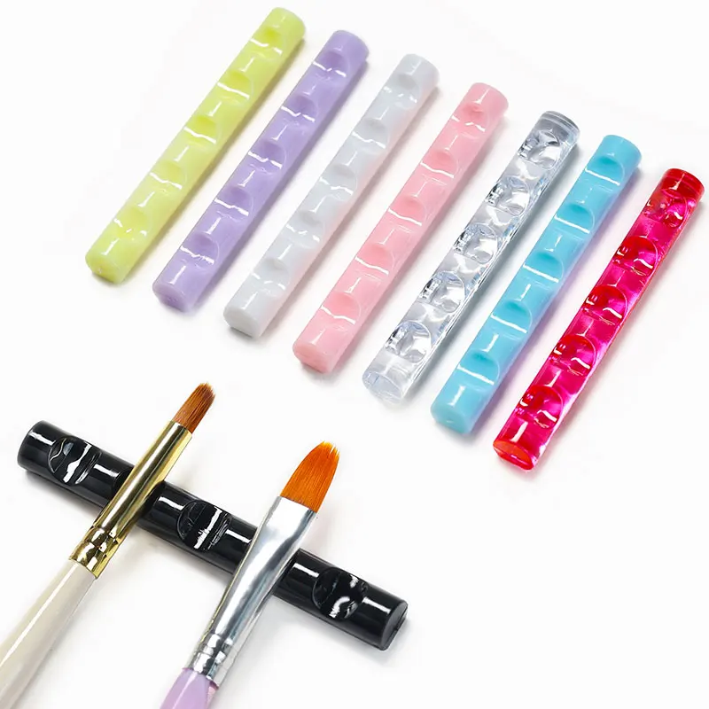 Organizador de soporte para cepillos de uñas de 5 rejillas, expositor de acrílico colorido para descanso de bolígrafos, soporte para herramientas de manicura