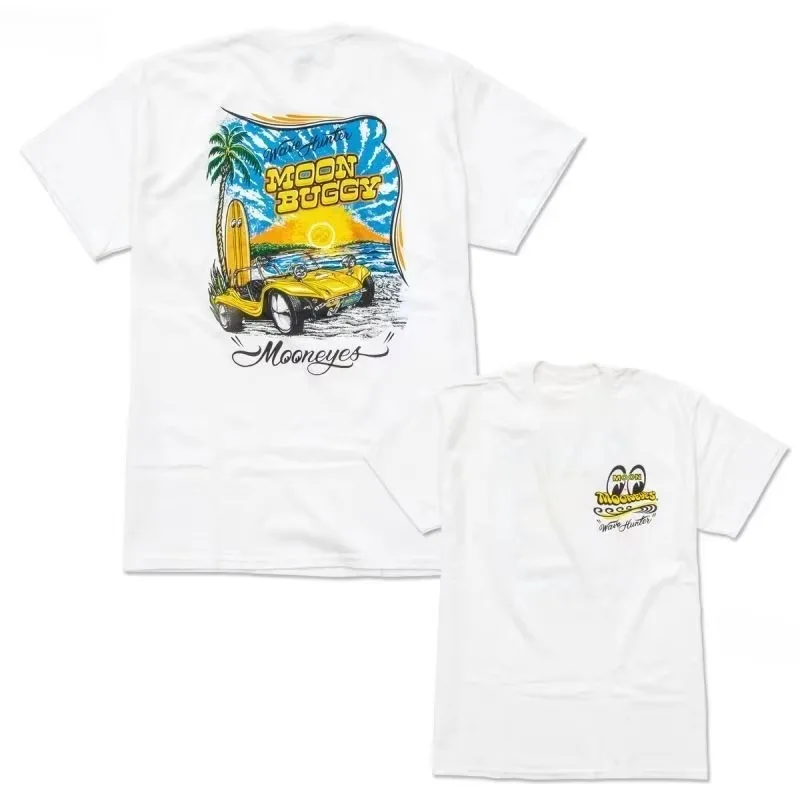 Mooneyes Vintage Hot Rod Retro Car Culture Marken-Grafik-T-Shirt aus Baumwolle für Herren und Damen, Streetwear-T-Shirt – Detail 5