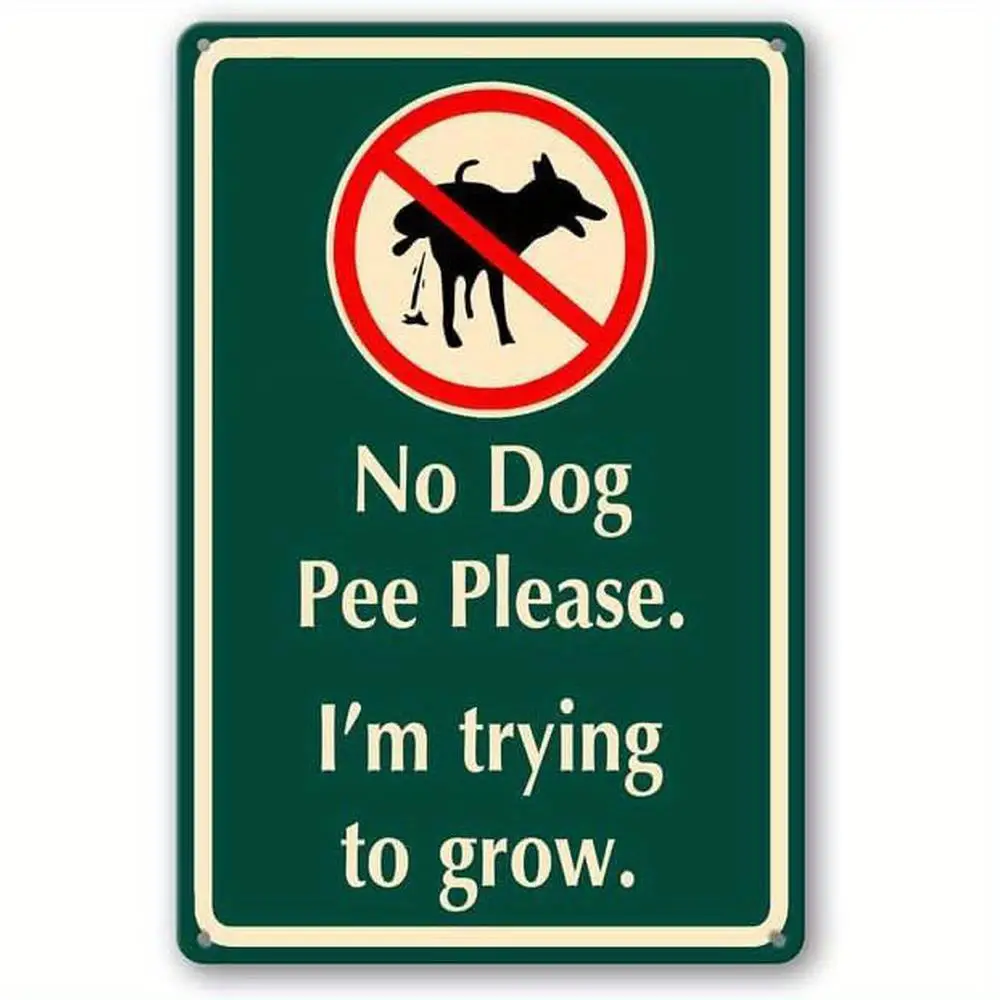 Vintage Metal Tin Sign Funny No Dog Pee Warning Sign Garden Yard Home Wall Plaque