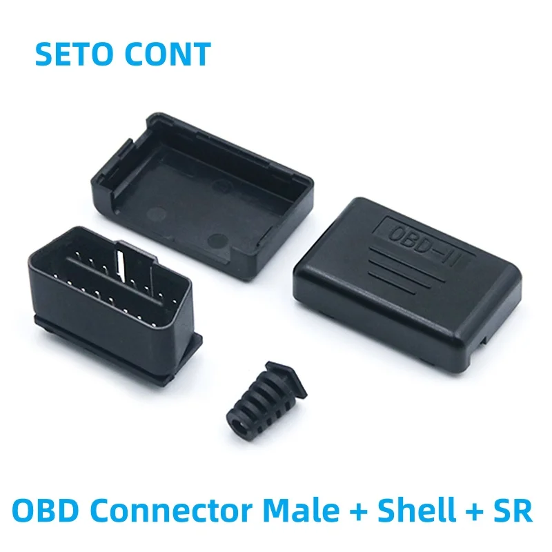 

J1962 Черный цвет 12 В или 24 В OBD разъем «папа» в сборе 16-контактный штекер «папа» автоматический OBD2 с корпусом OBDII и снятием натяжения