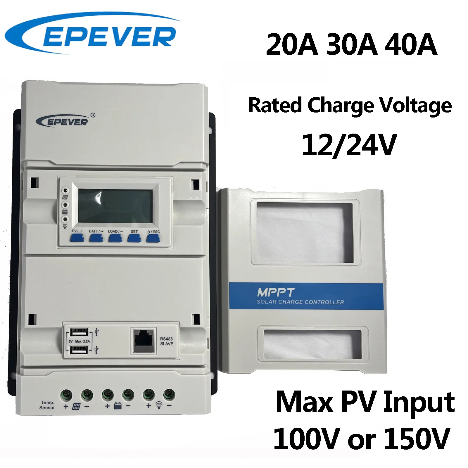 

TRIRON 20A 30A 40A MPPT Solar Charge Controller Max PV Input 60V/100/150V