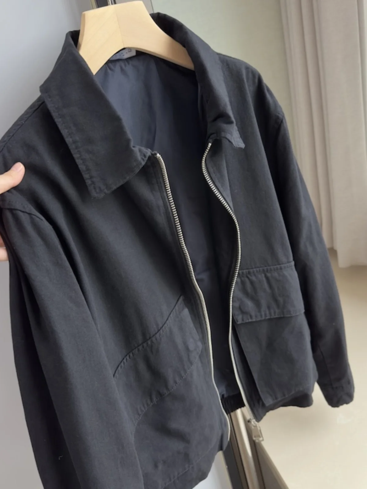 

Men's Cotton Twill Waed Jaet Collared Lightweight Workwear Spring New Sle Faion Urban Casual Long Sve Regular Fit
