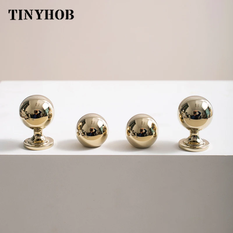 Brass Ball/Bright Gold Knobs and Pulls Brass Door Knobs and Handles for Cabinet Kitchen Cupboard Drawer Knobs Kitchen Home Decor