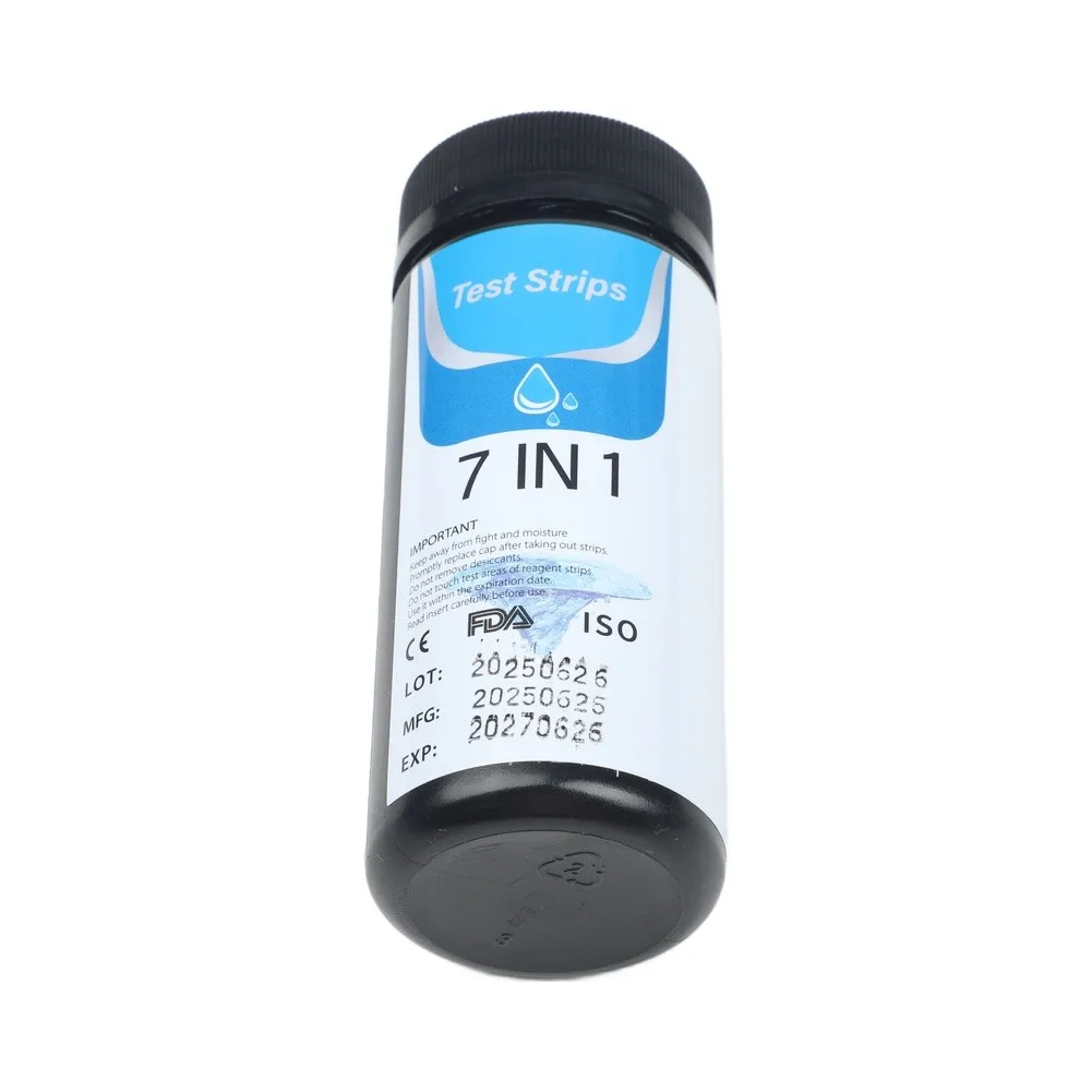 Water Quality Kit Pool Test Strips 7-in-1 Measurement Bromine PH Hardness Cyanuric Acid Long Lasting Water Test Strips