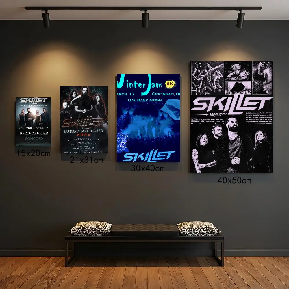 band S-Skillet-T Poster Self Adhesive Wall Decor for Modern Home Cafe Office and Bar