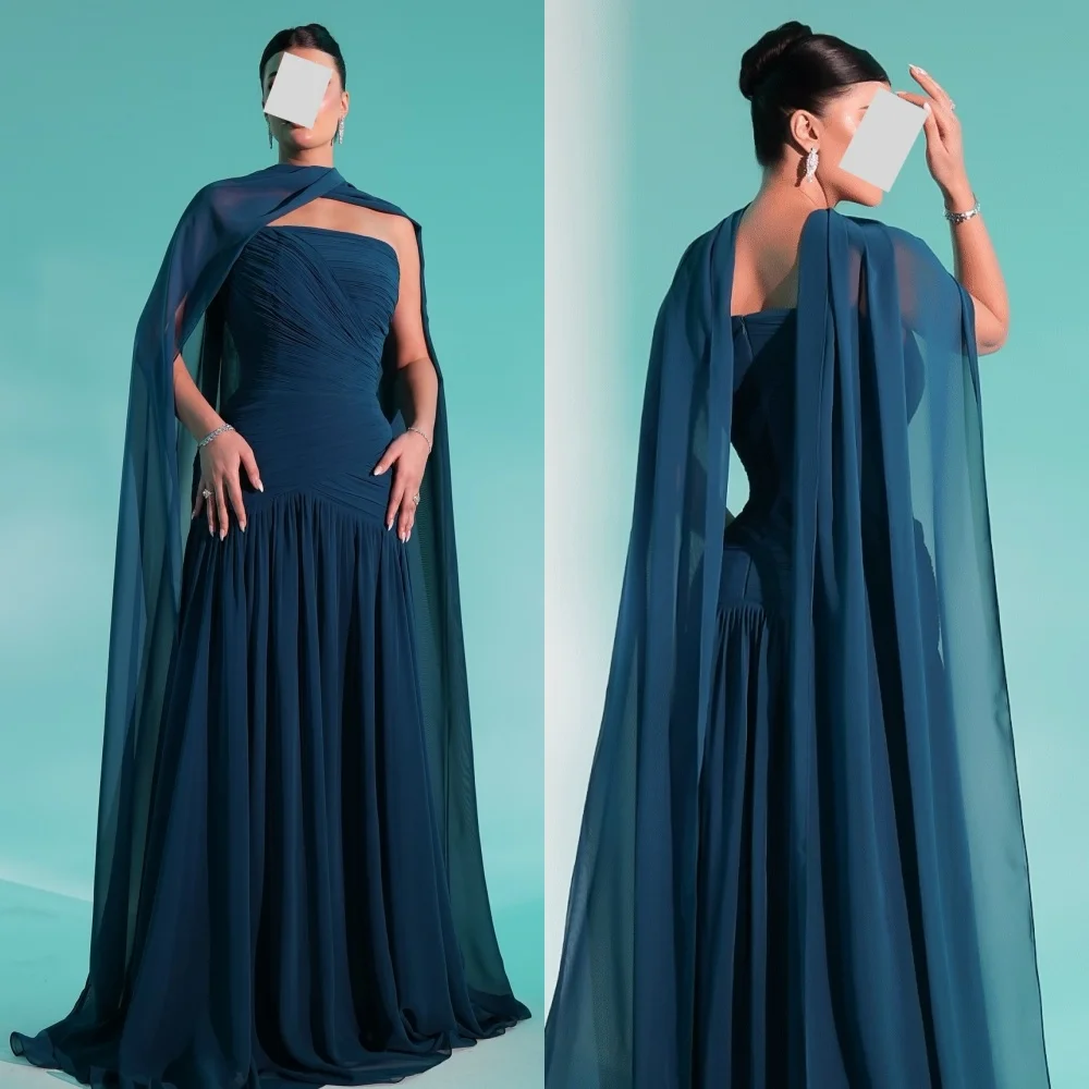 

Шифоновое плиссированное вечернее платье по индивидуальному заказу, шаль, свадебное длинное платье, на заказ, для выпускного вечера, женское вечернее элегантное платье