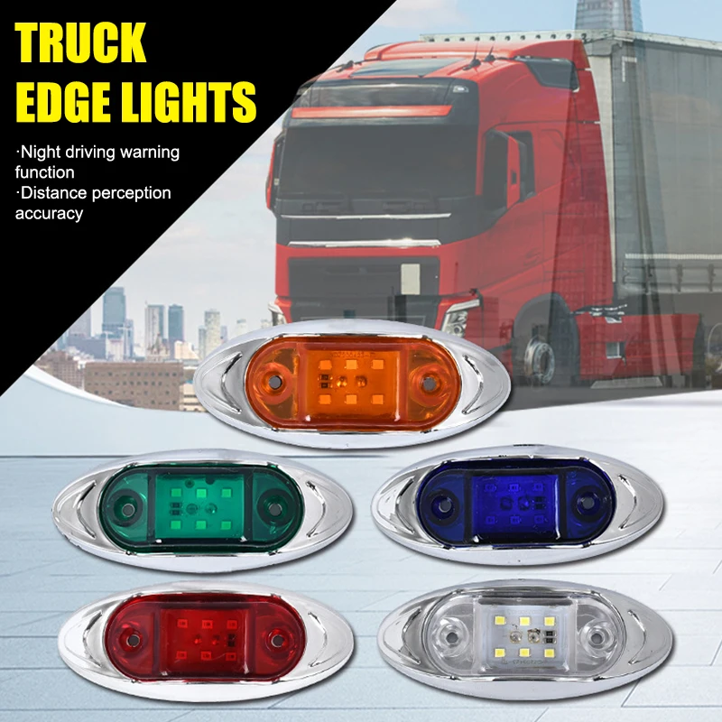 Car LED Signal Lights Automotive Waterproof Mini Warning Lights Vehicles 24V 6 Color Side Marker Lights Automobiles Accessories