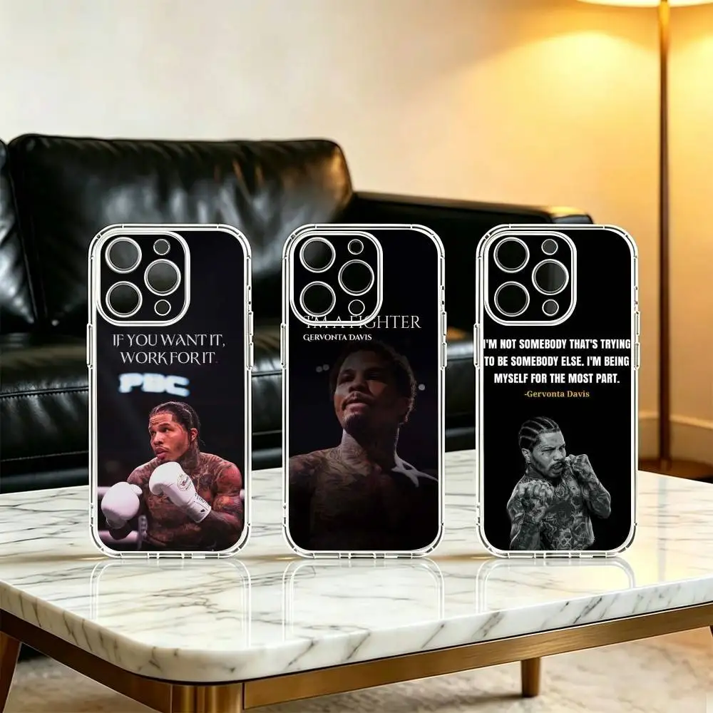 G-Gervonta Boxer D-Davis Phone Case For iPhone 17 16 15 14 13 12 11 Mini Pro Max Plus Transparent Cover