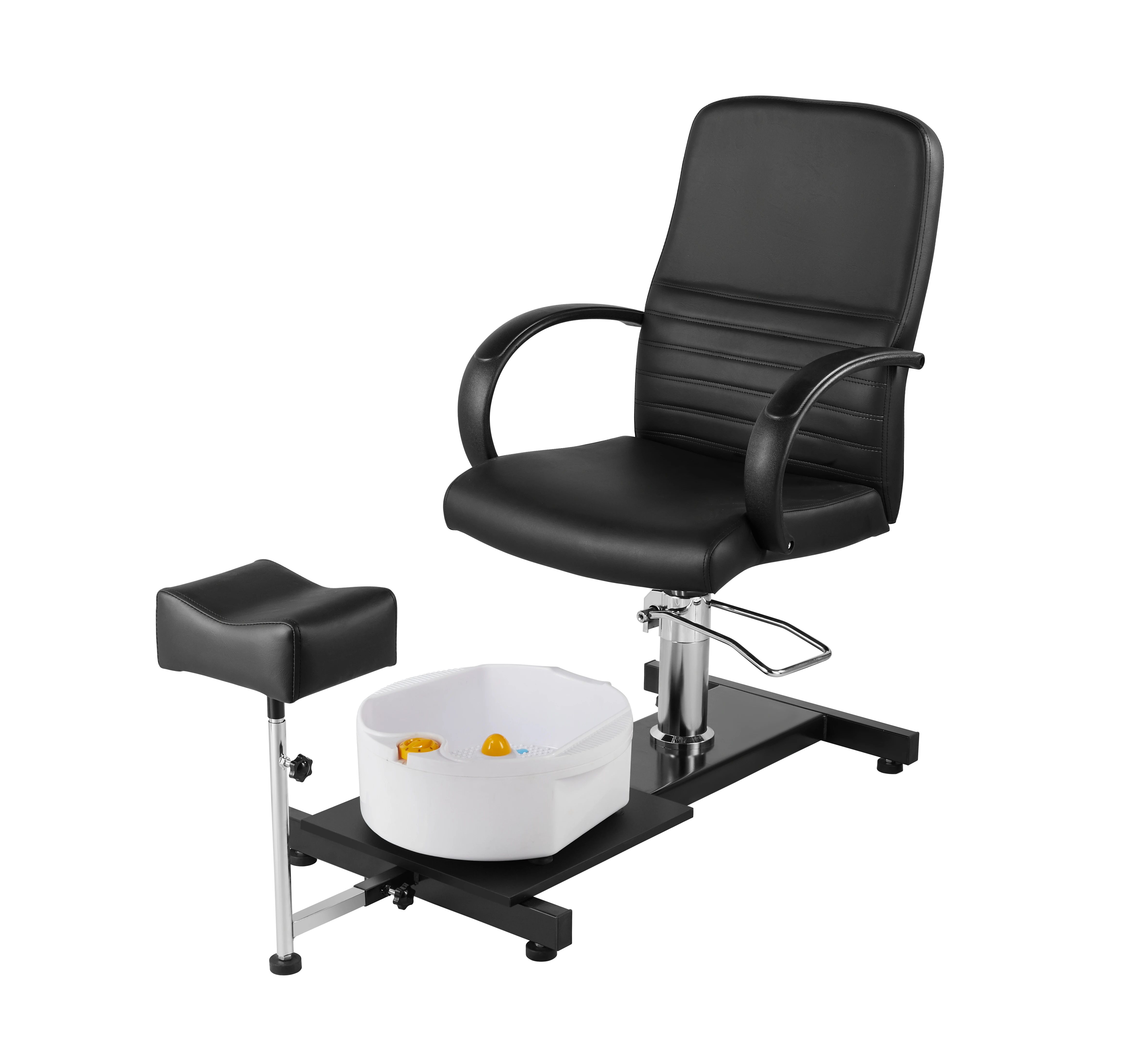 Minimalist Black Comfortable Adjustable Pedicure Nail Chair with Foot Bath Practical Choice for Beauty Salon