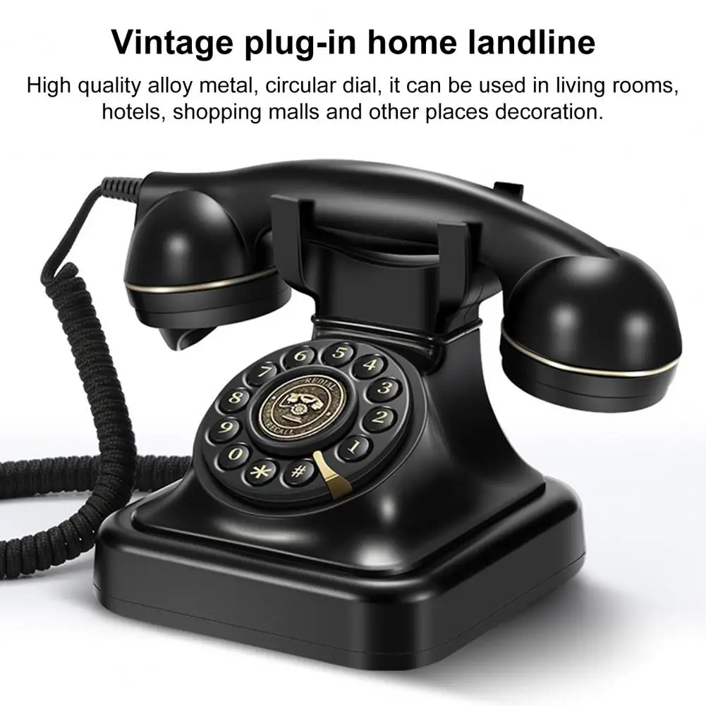 European Retro Landline Phone Audio Guest Book Wedding Phone Guestbook Elegant Metal Alloy Telephone Simple Ringtone Desk Phone