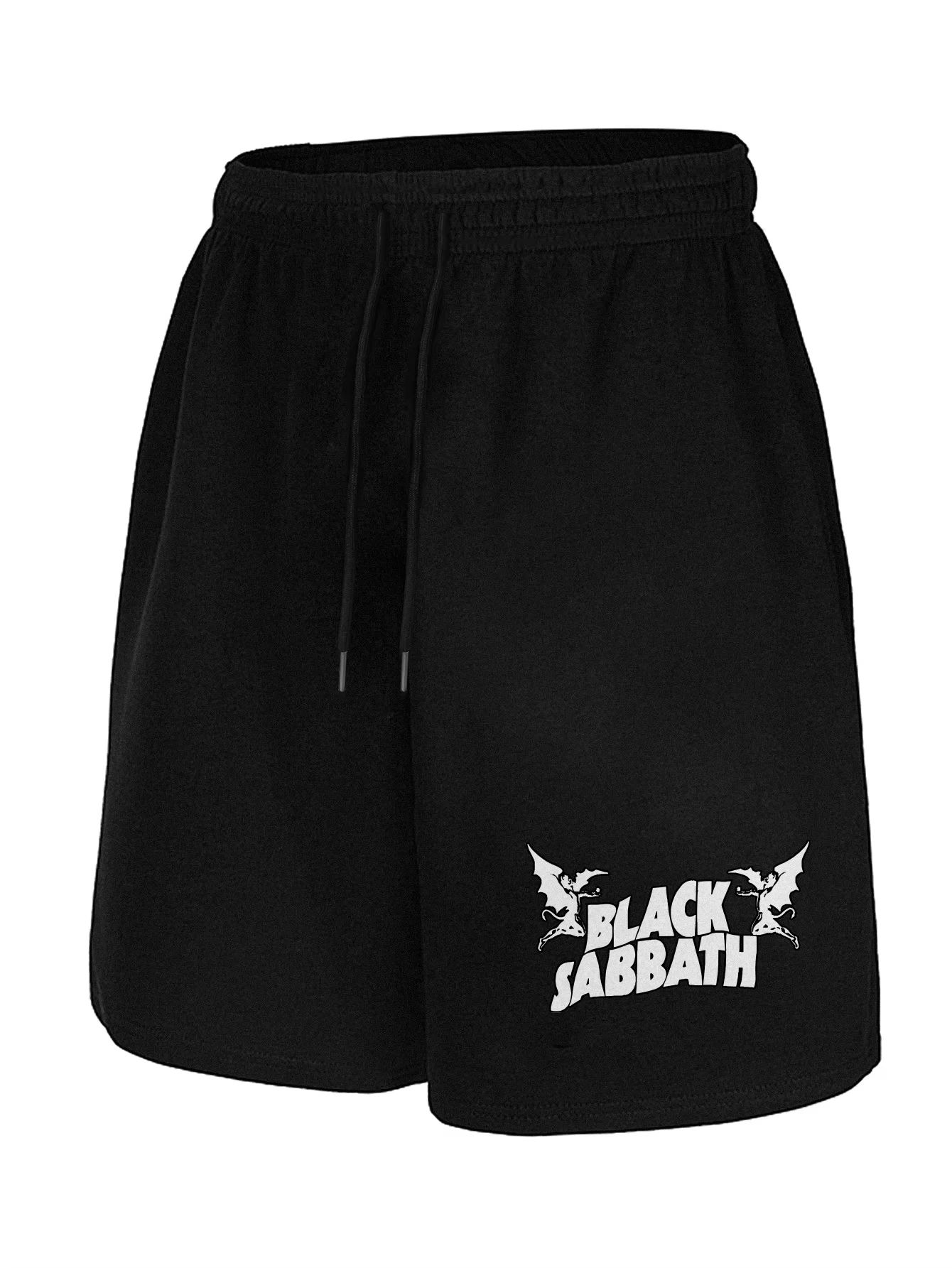 

Новинка лета 2024, мужские спортивные шорты черного цвета с принтом, мужские повседневные летние шорты для фитнеса на открытом воздухе, повседневная спортивная одежда