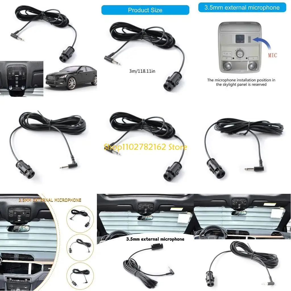 

547B High Sensitivity Mono Car Ceiling Roof Microphone Fit for Dashboard Radios Stage Performances Speakers Line 300cm Cable