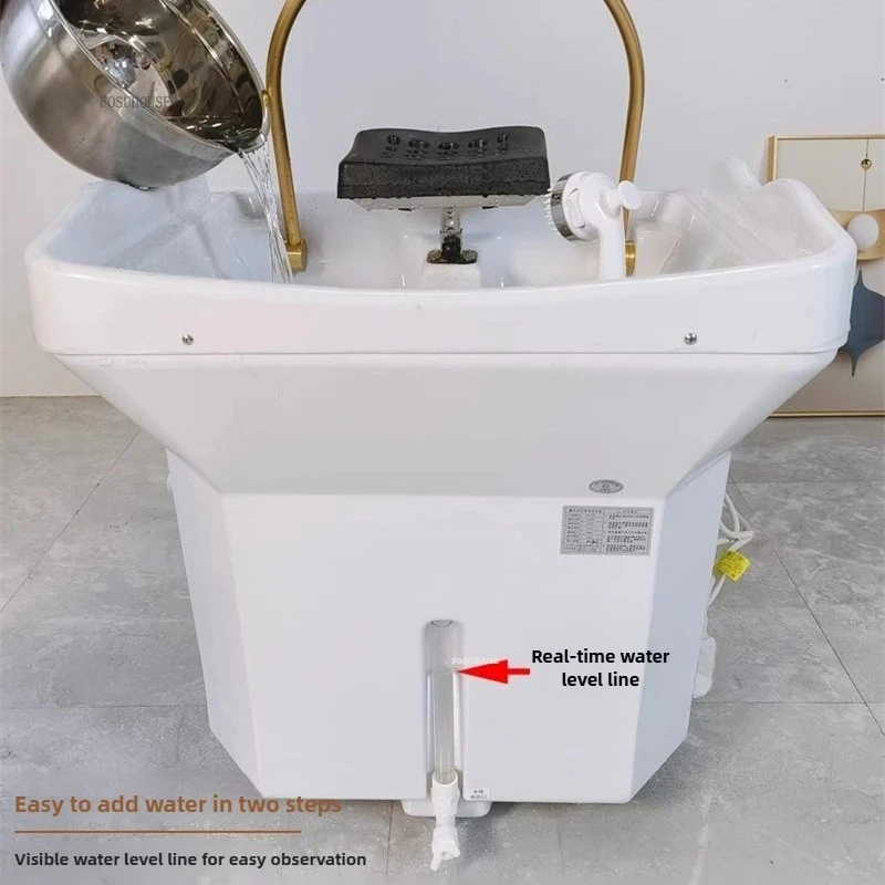 & Barber Shop Shampoo Chair Movable Head Therapy Instrument Portable Head Spa Equipment High-end Salon Furniture Shampoo Bowl Si