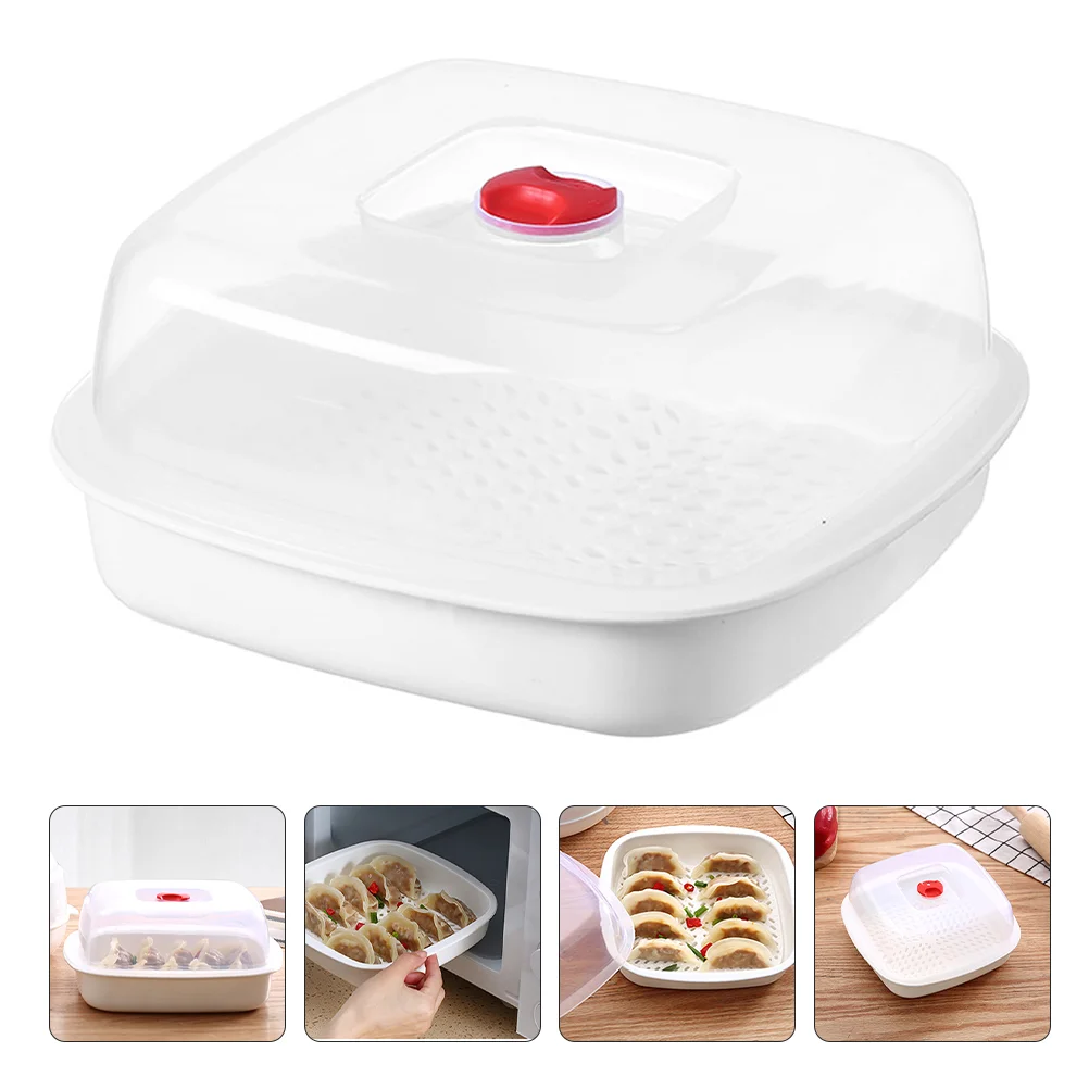 

Cooker Microwave Steamer Ovens Steaming Plate White Plastic Versatile Food Pot to Make Rice