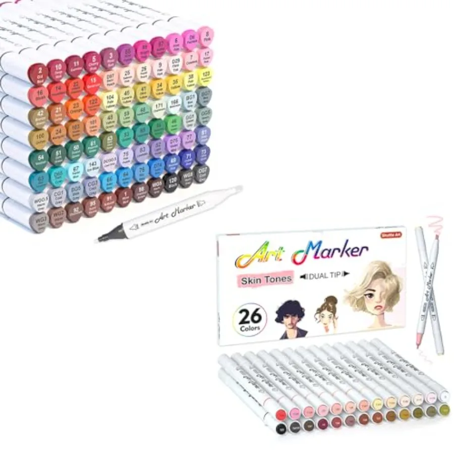 

Markers Bundle - 88 Colors + 26 Skin Tones