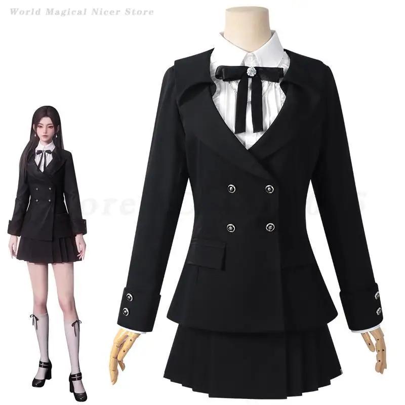 

Love and Deep Space The Hunter Cosplay Costume Women Black JK School Uniform Halloween Carnival Party Role Play Clothing