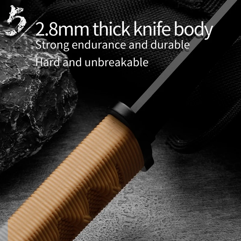 شفرات ثابتة عالية الجودة، أدوات خارجية متعددة الوظائف، سكاكين خارجية، مفضلة للتخييم والمشي لمسافات طويلة، متينة ومحمولة #4