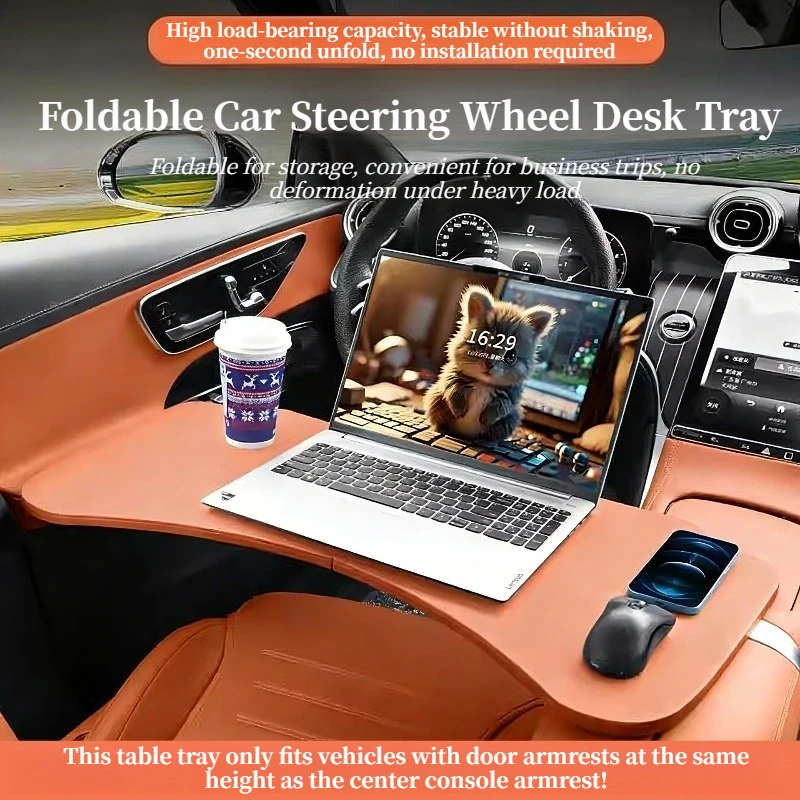 Car Foldable Laptop Desk Multifunctional Car Dining Tray Table Universal for Driver & Passenger Seat Notebook Holder