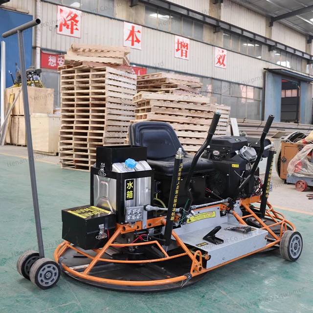 Professional Ride-on Power Trowel Machine . Driving Concrete Floor Finisher for Construction Smoothing