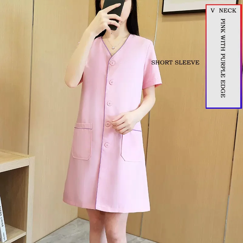 Fashion Korean Style Nurse Coat Doctor Uniform Clinic Carer Vneck Blouse Ladies Plus Size Sexy Scrub Tops Lab Beauty Uniform New