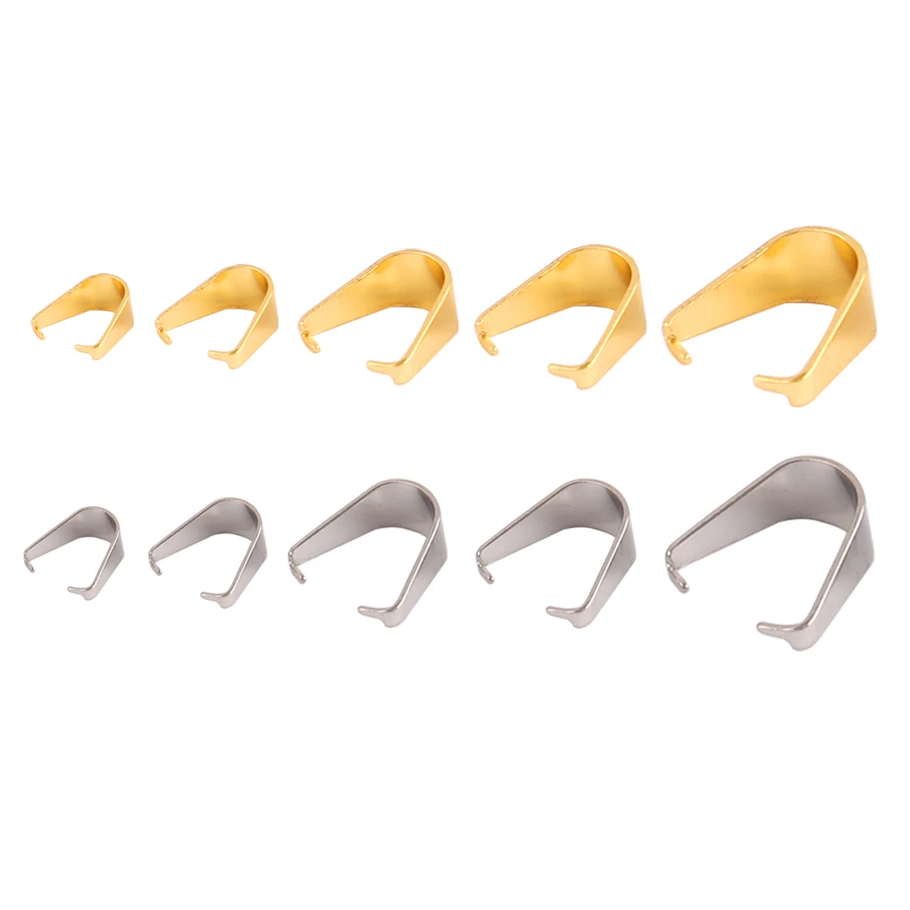 

50PCS 316L PVD Stainless Steel Pendant Clasps Pinch Clips Connectors Bail Beads for DIY Jewelry Findings Accessories Material