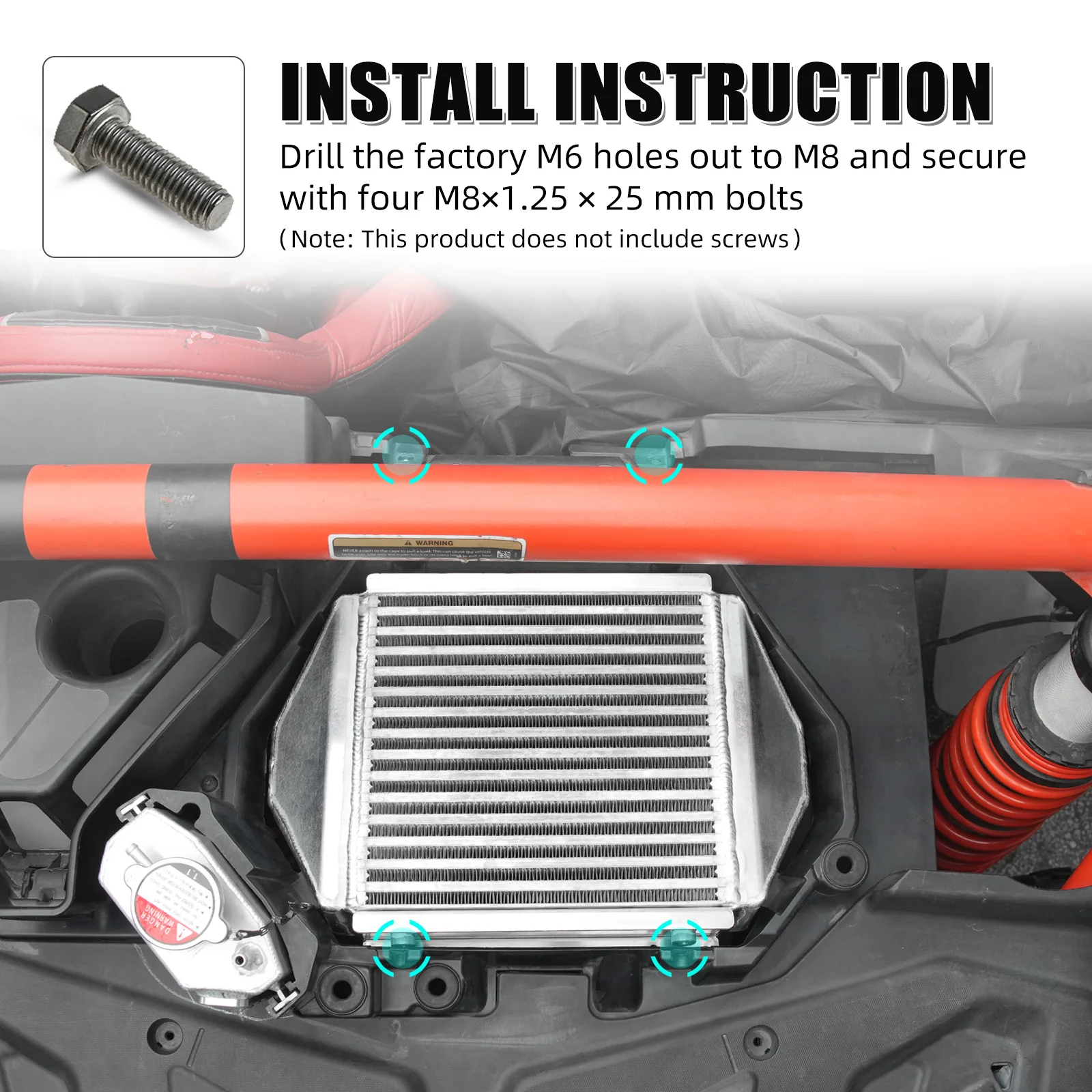 NICECNC For Can-Am Maverick X3 Turbo 2017-2019 Replaces 707800782 Aluminum Intercooler Upgrade UTV High Performance Cooling Part - view 6