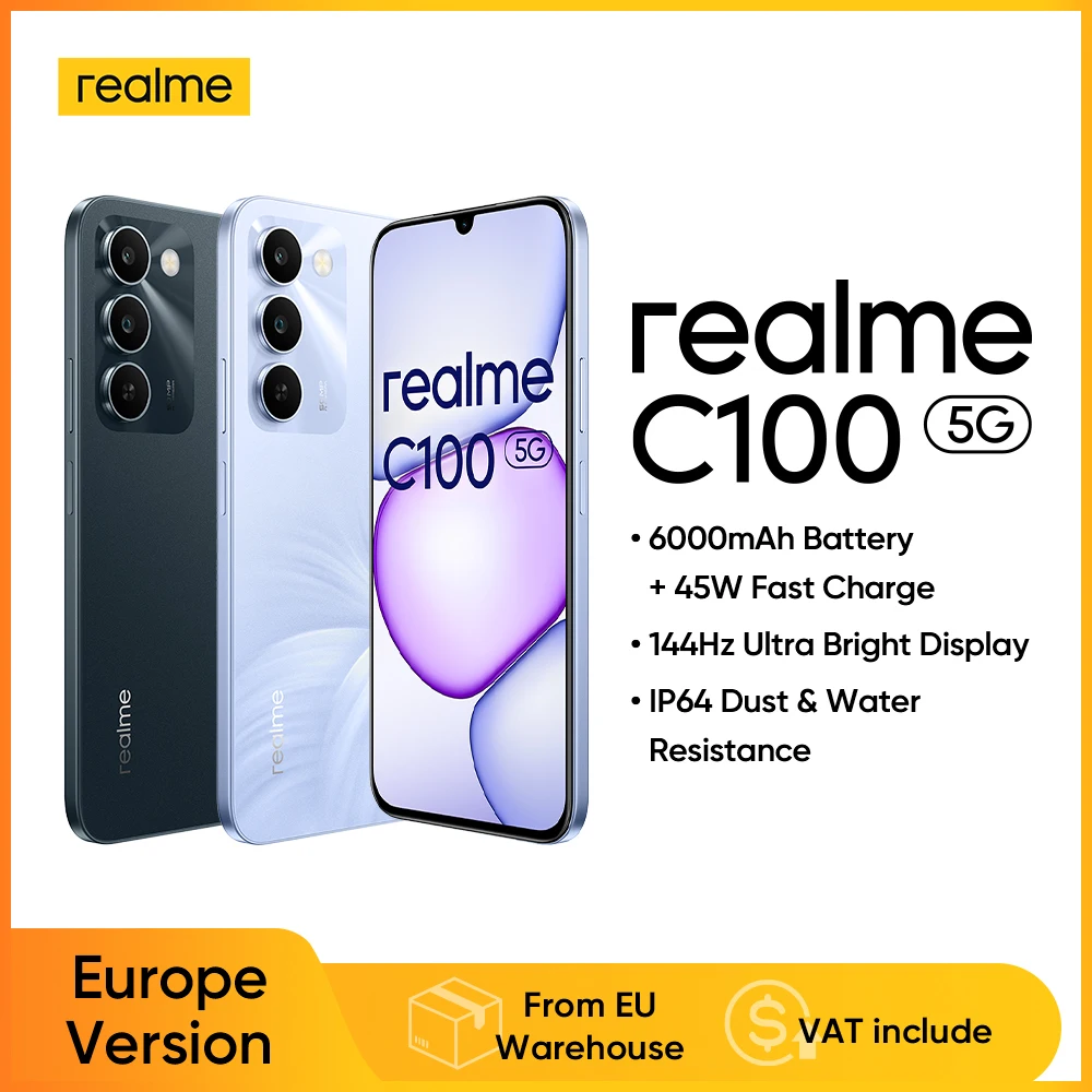 Smartphone Realme C100 5G Versión UE MediaTek Dimensity 6300, pantalla de 6.3 p…