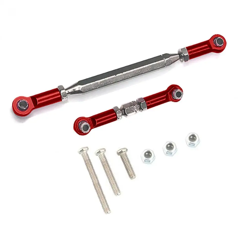 

Metal Adjustable Steering Linkage Servo Link Pull Rod Turnbuckle for MN D90 D99 MN-90 FJ-45 1/12 RC Car Crawler,Red