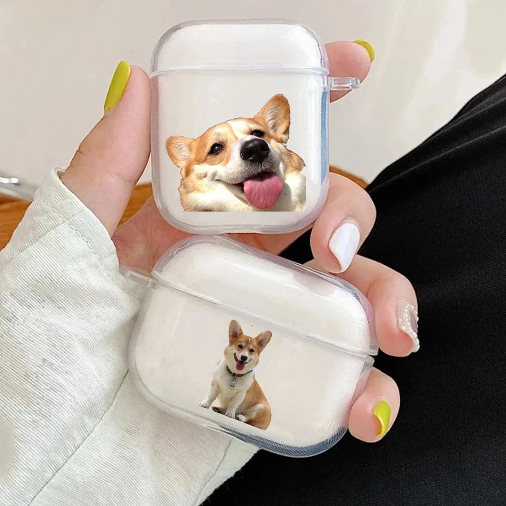 

Cute Dog Corgi Soft silicone TPU Case For AirPods Pro 1 2 3 4 Kawaii Lovely Pet Clear Silicone Wireless Bluetooth Earphone Cover