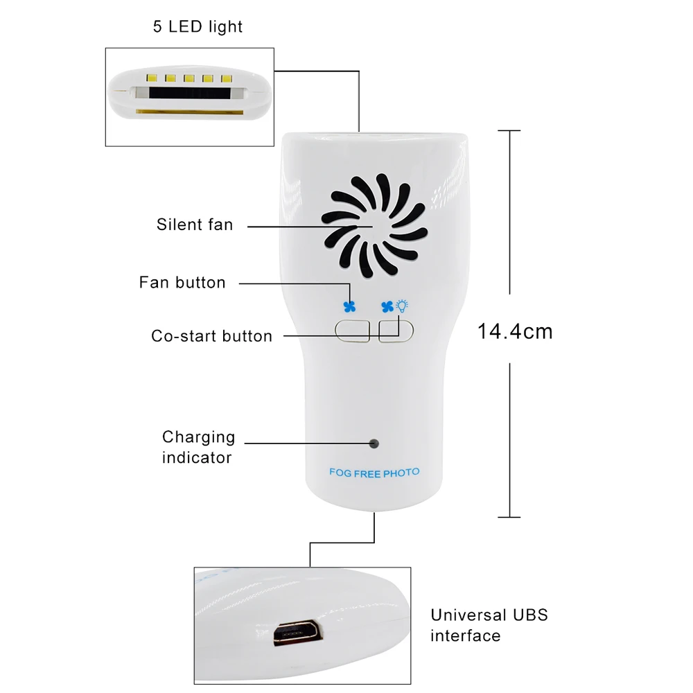 Den tal Orthodontic Imaging LED Fog Free Photo Mirror Stainless Steel Refractor Cavity Obervation Surface Steel Mirror