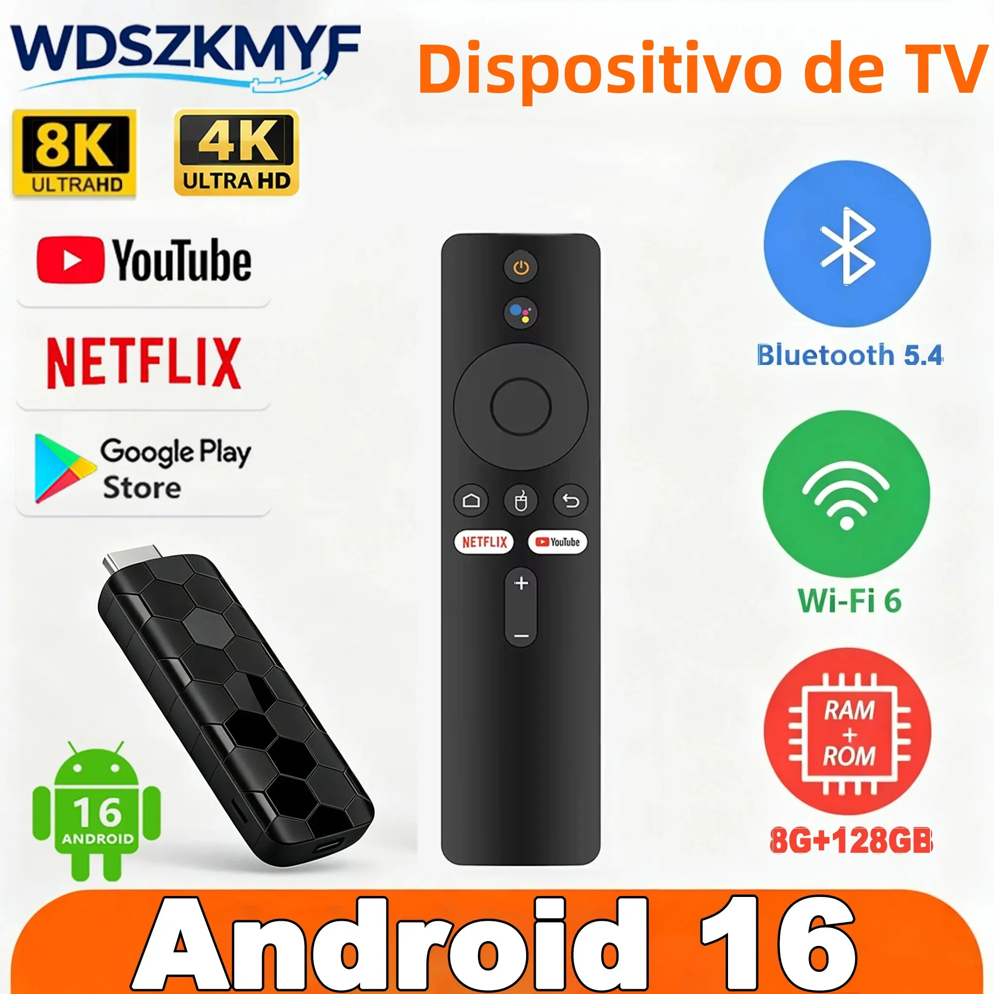 TV Stick 4K Android 128GB WiFi 6