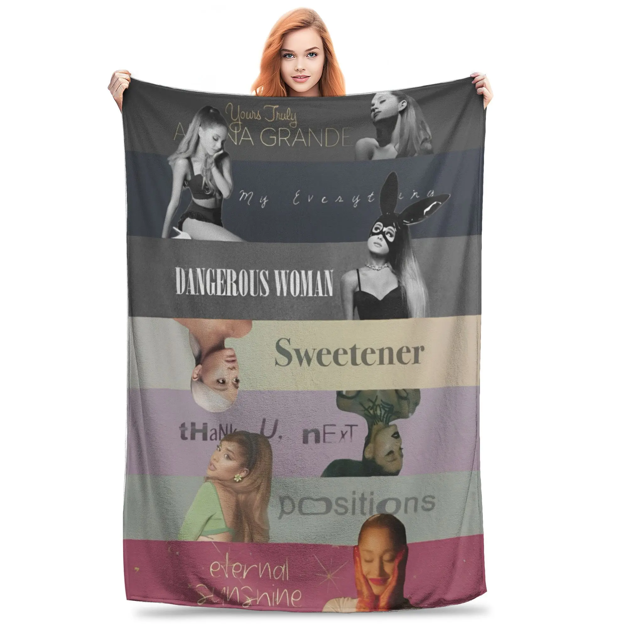 Arianas Grands Pop Singer Blankets Coral Fleece Plush Summer  Breathable Warm Throw Blankets for Home Office Bedding Throws