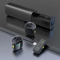 Micrófono Lavalier inalámbrico Plug & Play con reducción de ruido para entrevista, vídeo, Podcast, Vlog, Livestream, con estuche de carga de cajón