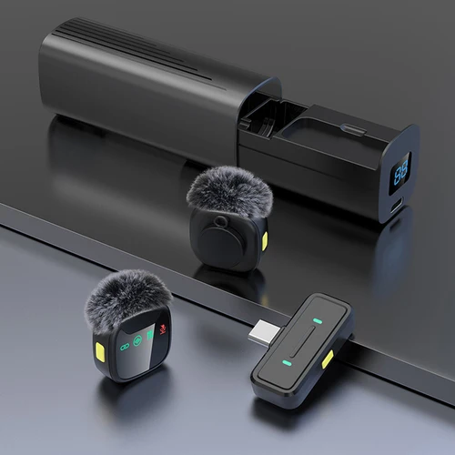 Micrófono Lavalier inalámbrico Plug & Play con reducción de ruido para entrevista, vídeo, Podcast, Vlog, Livestream, con estuche de carga de cajón