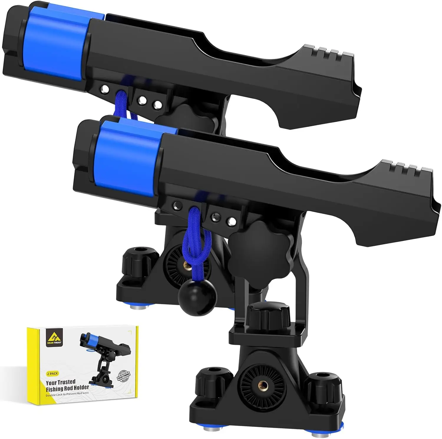 

Держатель для удочек 2-в-1 для лодок и каяков, крепление на палубу с Т-образным болтом и эластичным шнуром для надежной защиты удилищ