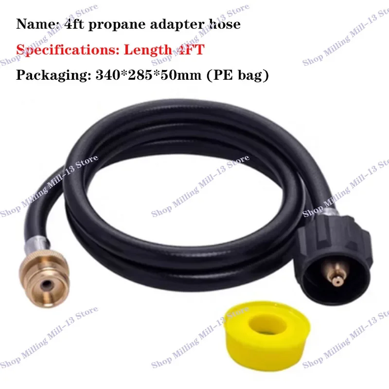 

4/6 Feet Propane Adapter Hose 1 LB to 20 LB Converter Replacement Safety QCC1/Type1 Connect to 1 LB Applicance