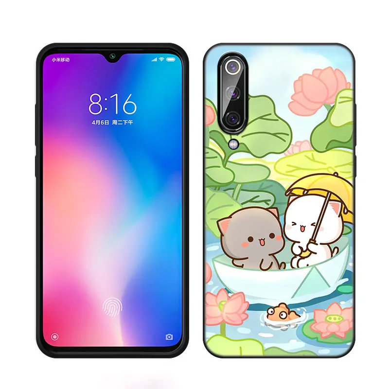 Peach And Goma Cat Black Phone Case For Xiaomi 10T 11 Lite 11T 12S 12X 13T 14 Pro A1 A2 POCO M3 M4 M6 X3 NFC X5 Pro F3 F5 image 6