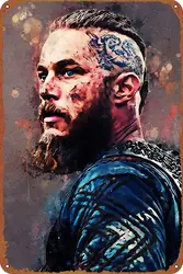 Ragnar Lothbrok Movie Poster Metal Tin Sign Wall Decor Signs,Retro Art Decor Metal Plaque Art 8x12 Inch