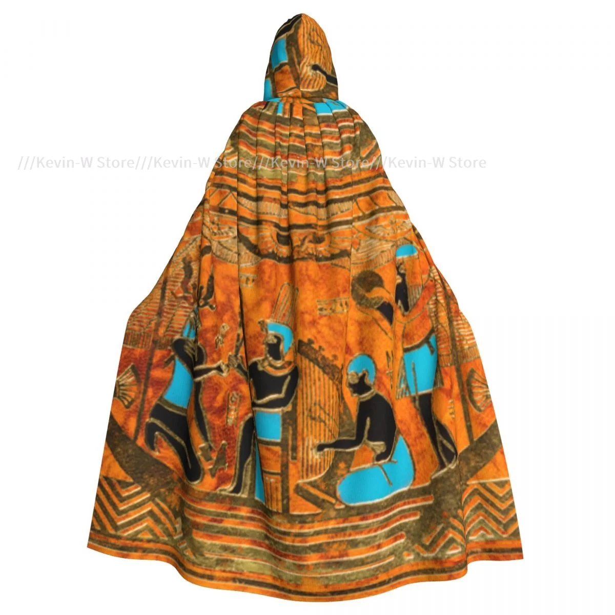 Long Cape Cloak Egyptian Pharaoh With Musicians Hooded Cloak Coat Autumn Hoodies