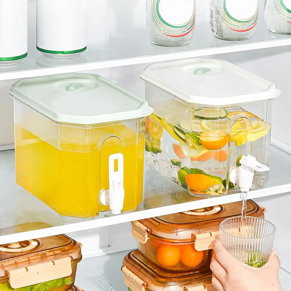 

3.5L Large Capacity Liquid Drink Container Cold Kettle with Spigot in Refrigerator Iced Beverage Dispenser Refrigerator Spigot