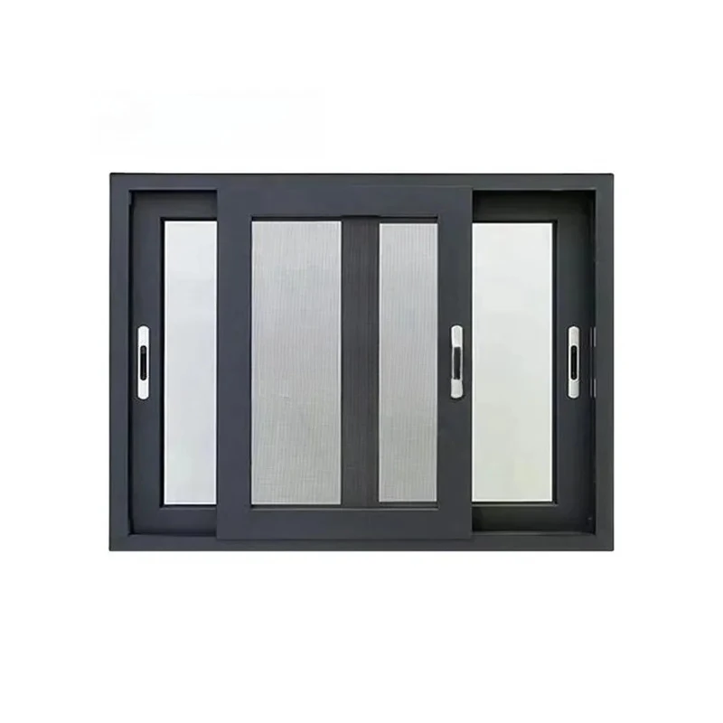 Aluminum Sliding Windows High Security Glass Window Mosquito Screen Anti Insect Airtight Sturdy  Easy  Operate  Home  Decoration