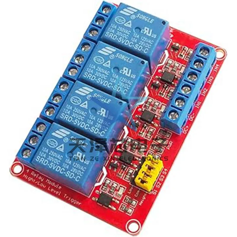 1/2/4/8-Channel 5/9/12/24V Relay Module Optocoupler Isolation High and Low Level Trigger Microcontroller Red Board