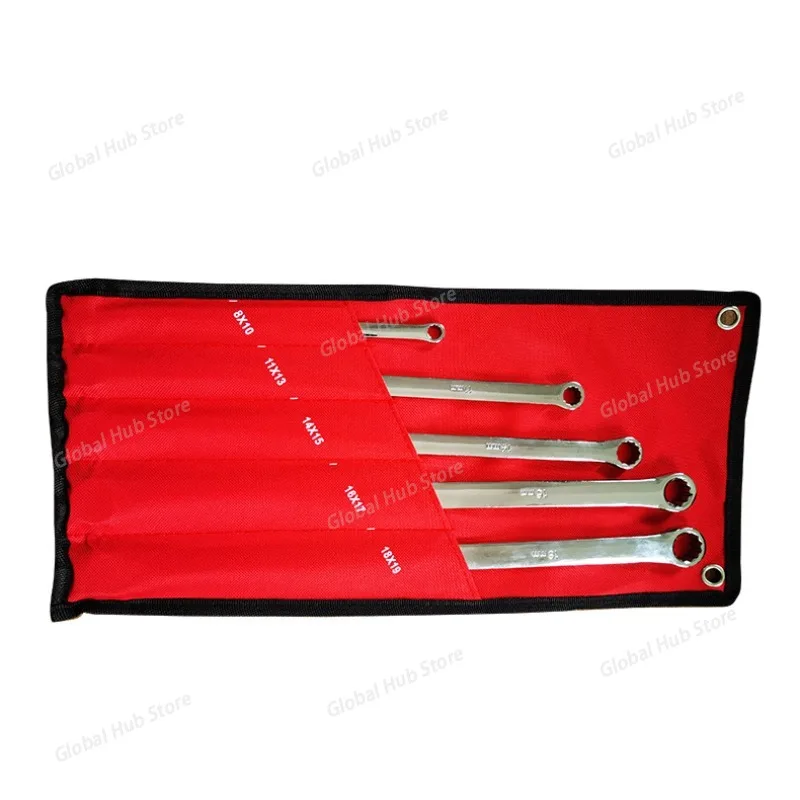 5PCS Chrome Vanadium Steel Wheel Alignment Wrench Set - 8-19mm Extended Aviation Wrenches