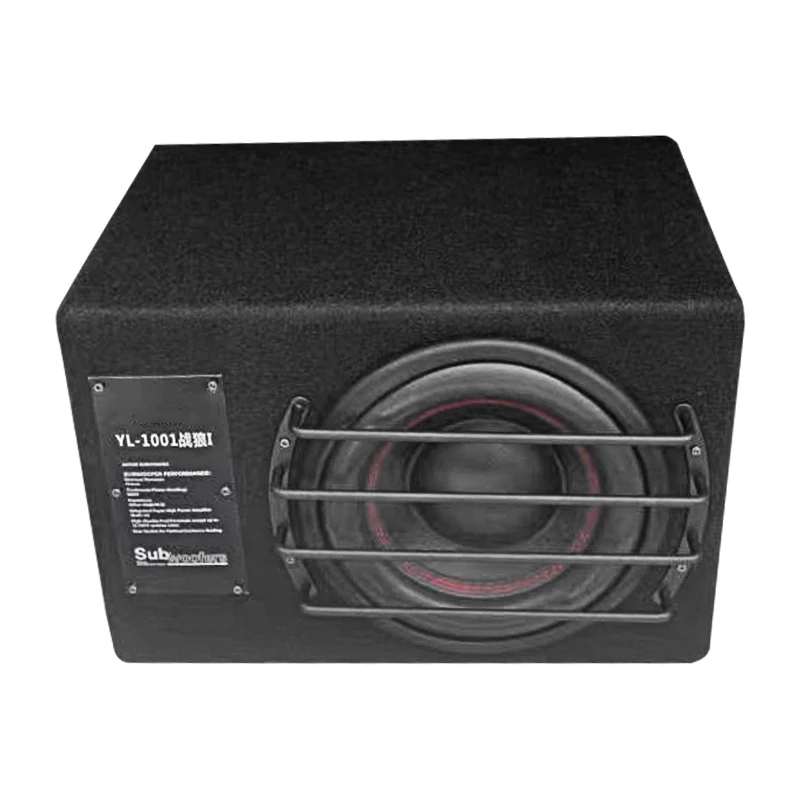 500W Dual Coil Super Subwoofer Speaker 12V Car Modified Audio Fever 10 Inch High Power Active Speaker Trunk Built-in Amplifier